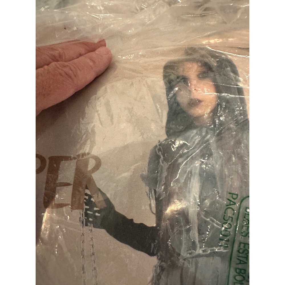 Joyin Reaper Costume Girl XXL 14-16 Gray Spooky Hooded Dress Glow Accessories - Picture 16 of 16